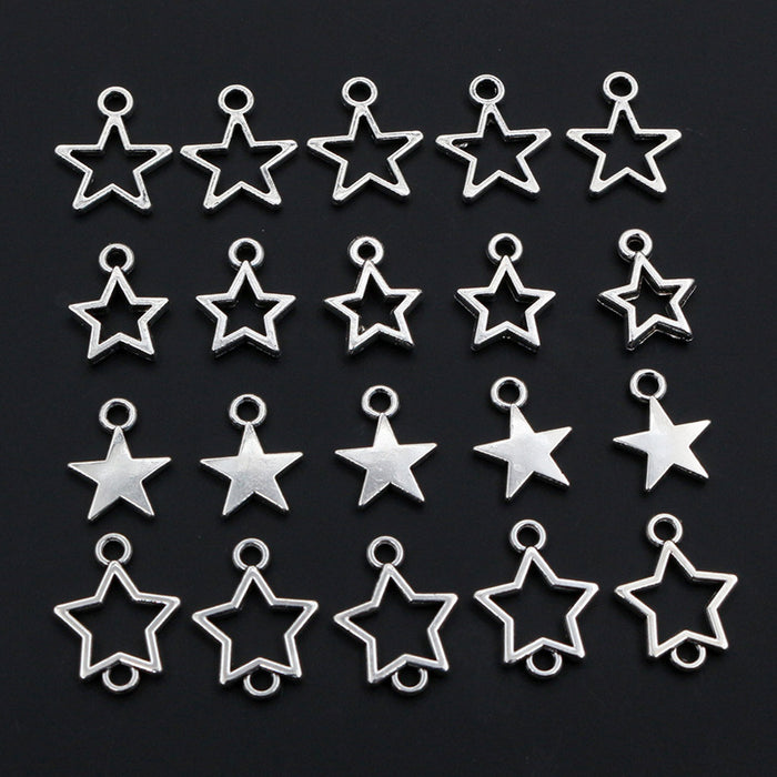 Small Star Charms in Four Distinct Open and Solid Shapes