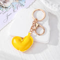 Puffy Leather Heart Keychains Lobster Clasp 10 Colors view 7