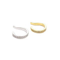 Open Ear Cuff Clip Clear Pavé Row Gold or Silver Tone view 5