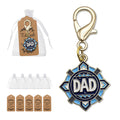 Blue Geometric Dad Gold Tone Lobster Clasp Charm and Attached Hardware view 1