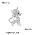Standing Cat Crystal Brooch in Gold Tone or Silver Tone view 5