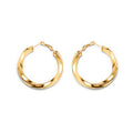 Twisted Smooth C-Hoop Earrings Gold or Steel Multi Size view 5
