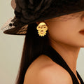 Layered Daisy Cluster Earrings in Four Enamel Colorways view 3