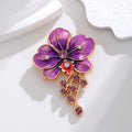 Aqua Gold Tone Flower Three Designs Metal Brooch Pin view 5