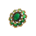 Flower Pearl Look Metal Brooch Pin 6.7 x 6.6 cm for Jackets and Lapels view 5