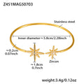 Open Bangle Bracelets Star Heart Coral Flower Zircon Steel view 6