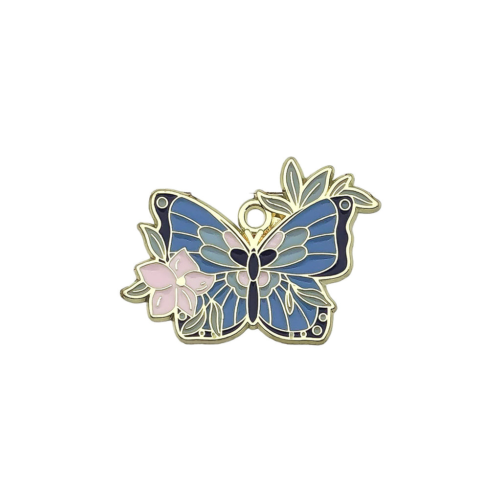 Zinc Alloy Flower Butterfly Charm Pendant for DIY Necklace Keychain Bag Jewelry Making