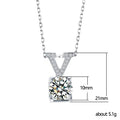 V Frame Square Crystal Pendant Necklace in Polished Metal view 3