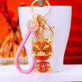 Jeweled Chinese Dragon Keychains with Cord Sets and Loose Heart Loops view 12