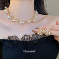 Gold Pearl Leaf Vine Necklaces and Earrings Six Styles view 2
