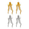 Jellyfish Tassel Stud Earrings Gold and Silver Tone view 5