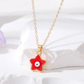 Gold Tone Star Evil Eye Pendant Necklaces in Four Colors view 6