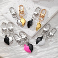 Matching Split Puffy Heart Clip Keychain Pairs in Five Colorways view 1