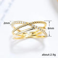 Gold Tone Crisscross Multi Band Rope Finger Ring Sizes 6-10 view 5