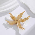 Gold Tone Starfish Crystal Metal Brooch Pin 6.2 cm view 3