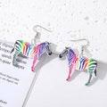 Silver Tone Colorful Zebra Acrylic Hook Earrings in Three Designs view 2