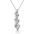 Twisted Spiral Three-Stone Pendant Necklace Three Tones view 6
