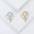 Pearl Bouquet Flower Brooch Clear Rhinestone Pin Silver Gold view 1