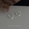 Silver-Tone Twisted Double Wire No-Pierce Ear Cuffs view 1