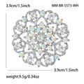 Silver Crystal Sunflower Brooch Openwork Rhinestone Pin view 5