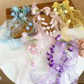 Organza Flower Bow Duckbill Hair Clips Pearl Streams view 3