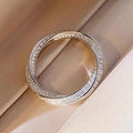 Three-Sided Clear Stone Eternity Band In Silver Tone view 3