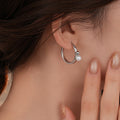 Pearl Charm Hoop Earrings in Gold and Silver Jewelry Accessory view 4