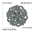 Layered Glass Crystal Wreath Brooch with Openwork Petals view 6