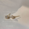 Gold Tone Square Clear Stone And Geometric Halo Stud Earrings view 3
