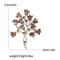 Branching Crystal Tree Brooch in Soft Pink and Brown view 4