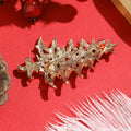Jeweled Christmas Tree Brooch With Faceted Crystals And Polished Metal Details view 3