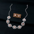 Silver Teardrop Crystal Necklace Earring Sets Four Colors view 4