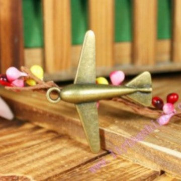 46mm Vintage Alloy Airplane Charm Pendant
