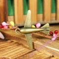 Three Dimensional Airplane Pendant Charm In Multiple Metal Finishes view 4