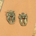 Vintage Alloy Owl Charm Pendant 30x19mm