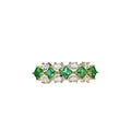 Gold Tone Green Marquise Stone Huggie Hoop Earrings view 5