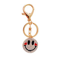 Double Sided Smiley Face Keychains in Yellow and White with Braided Loops view 5