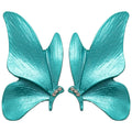 Turquoise Blue Sculpted Butterfly Stud Earrings Jewelry view 5