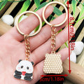 Cartoon Panda Enamel Chain Keychains in 8 Playful Poses view 8