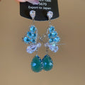 Butterfly Crystal Teardrop Chandelier Stud Earrings view 7