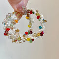 Colorful Beaded Hoop Earrings in Two Sizes Fashion Earrings view 6
