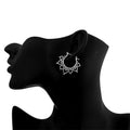 Silver Tone Filigree Heart Hoop Earrings in Two Designs view 2