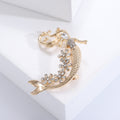 Crystal Mermaid Brooch with Curved Tail in Silver or Gold Tone view 4