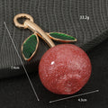 Frosted Glitter Cherry Charm Pendant Gold Tone Leaf Three Colors view 3
