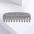 You Are Beautiful Comb Brooch in Gold or Silver Tone view 6