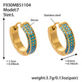 Double Row Multicolor Crystal Hoop Earrings in Three Sizes view 10