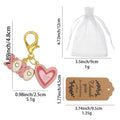 Gold Pink XOXO Layered Heart Enamel Lobster Clasp Charm view 4