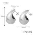 Chunky Teardrop Stud Earrings Gold Steel Multi Styles view 10