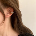 Double Row Pearl Single Ear Cuffs in Two Tones Statement Jewelry view 6