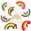Rainbow and Heart Enamel Charms in Eight Color Combinations view 3
